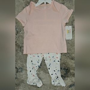 NWT Tiny Citizen baby girl 2 pc outfit 3/6mos